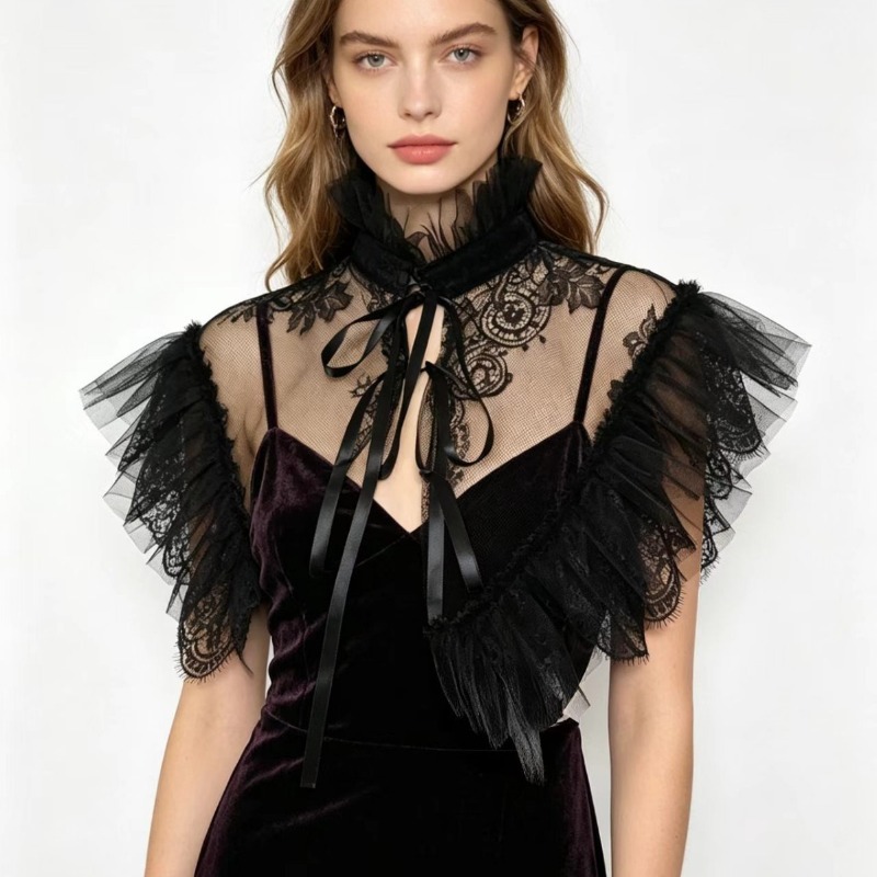 Necklaces - Gothic Style Lace Tulle False Collar