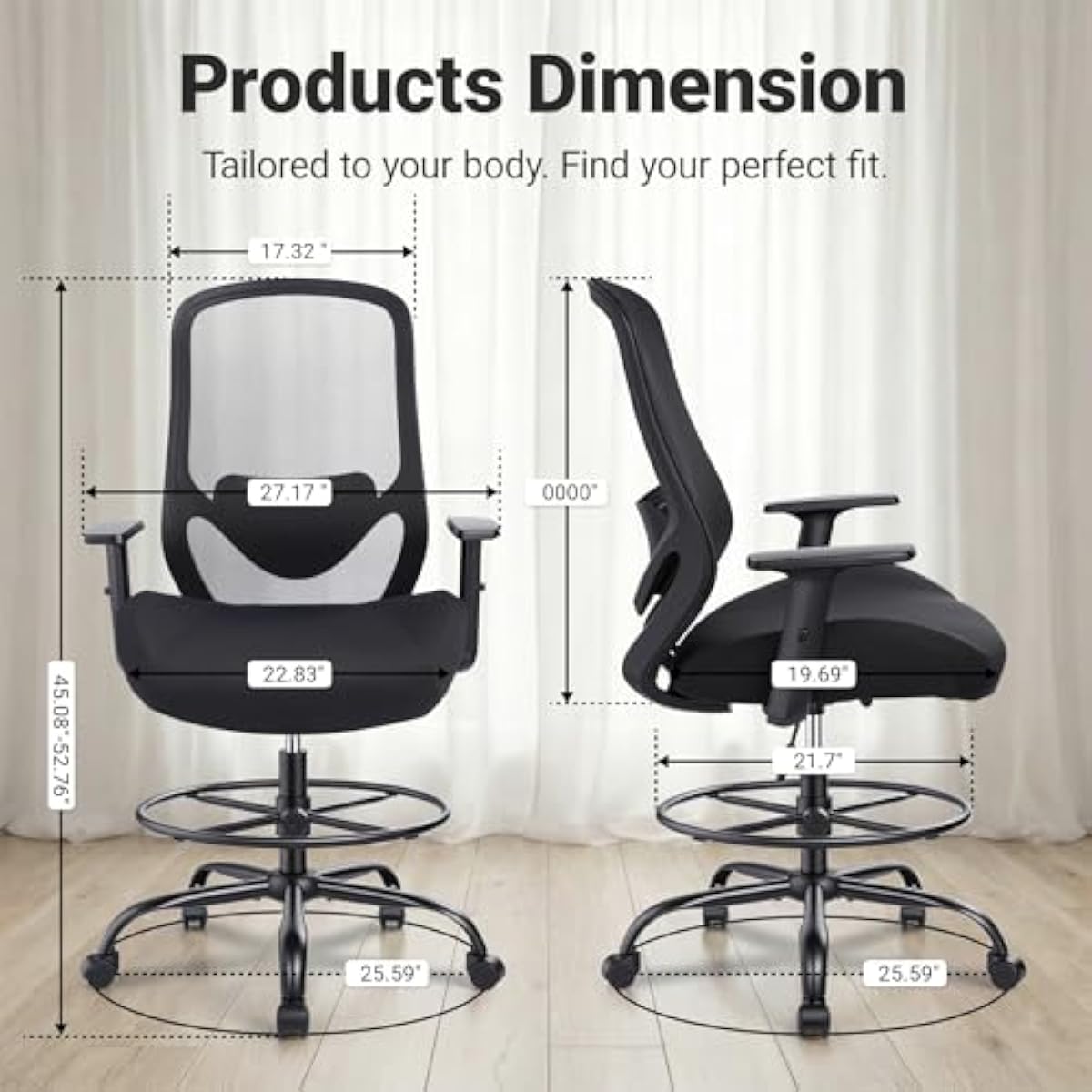 Ergonomic Tall Drafting Chair  - Rings review and price