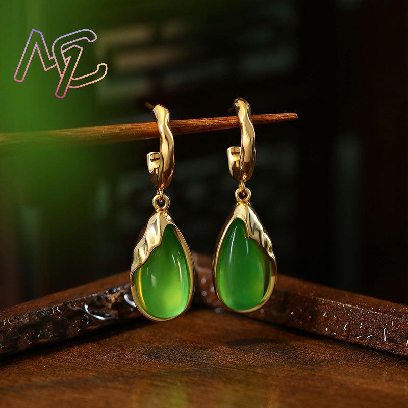 Green Real Jade Water Drop Ear - Earrings review and price