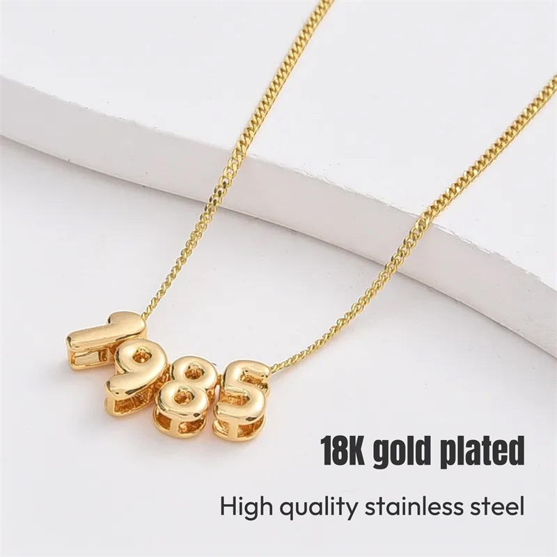 Personalized 3D Bubble Letter  - Initial Letter Necklace 18K Gold review and price