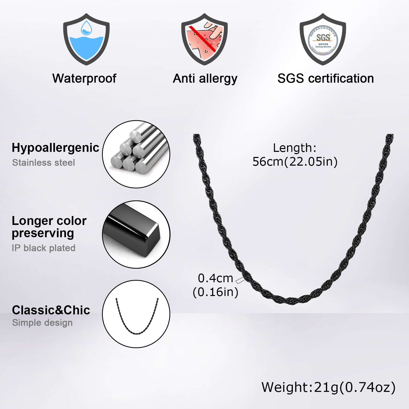 Punk Vintage Rope Chain Neckla - Cuban Link Chain 12Mm review and price