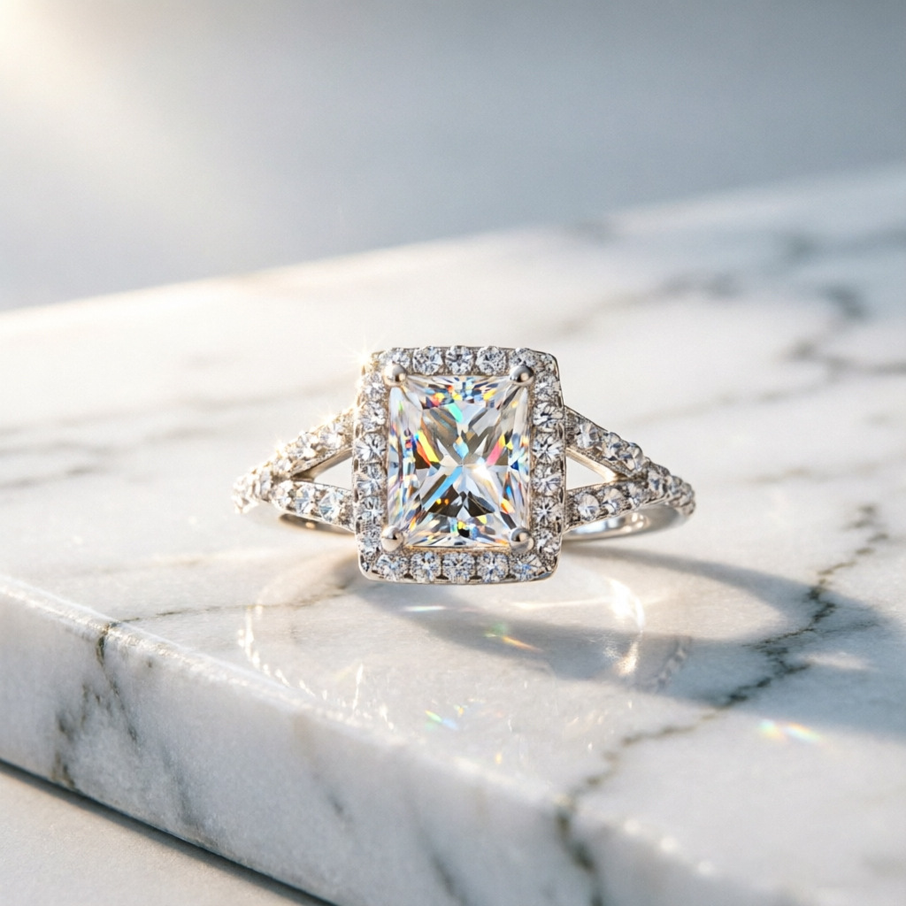 Hot selling fashion 100% S925  - Moissanite Engagement Ring 1 Carat review and price