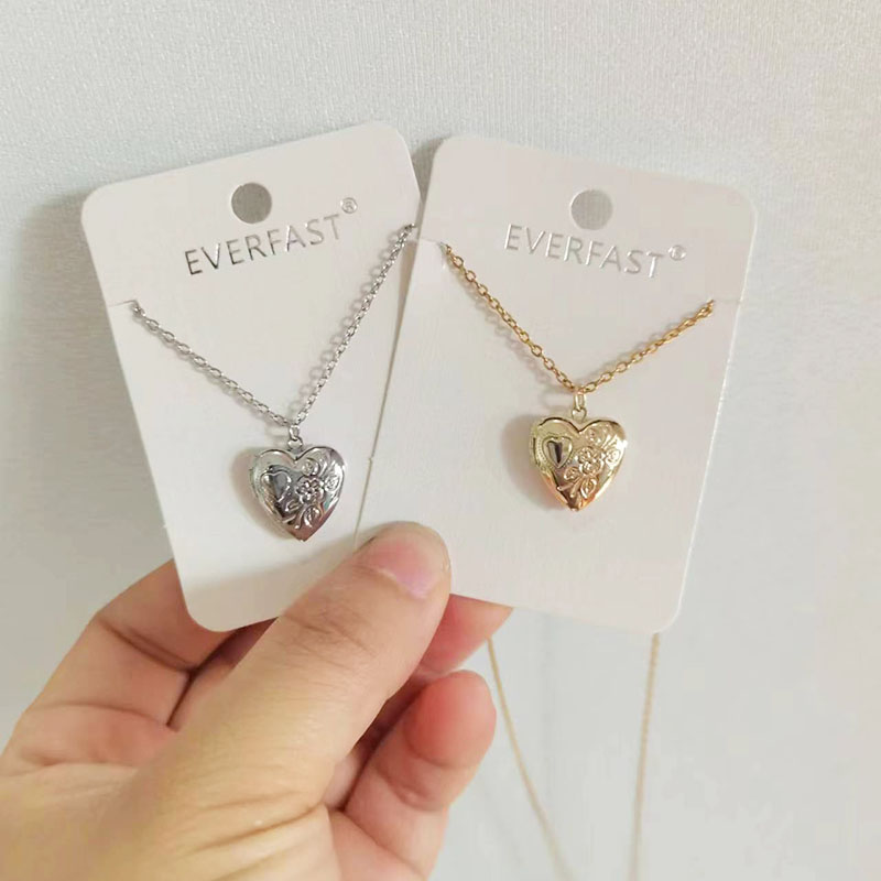 1pc Tiny Heart 14mm Photo Fram - Heart Locket Necklace Photo review and price