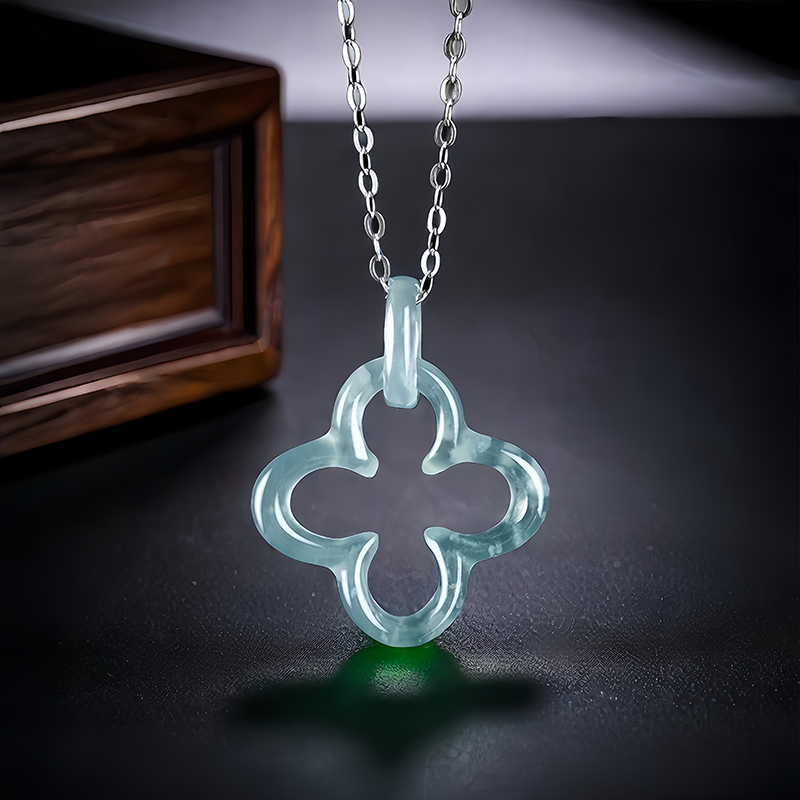 Blue Myanmar Jadeite Four Leaf - Necklaces review and price