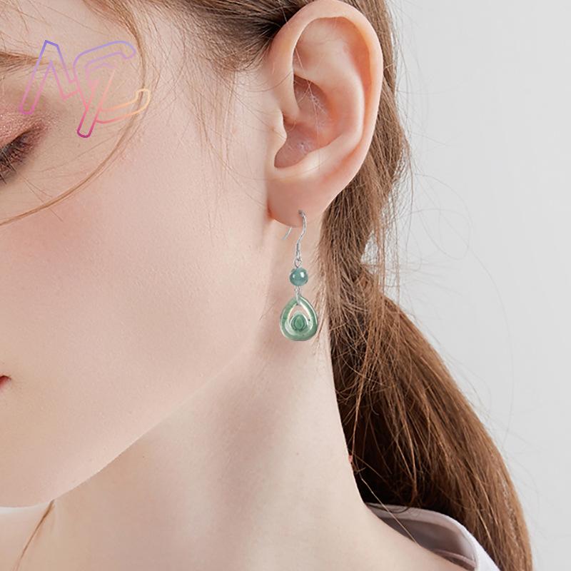 Blue Myanmar Jadeite Water Dro - Earrings review and price