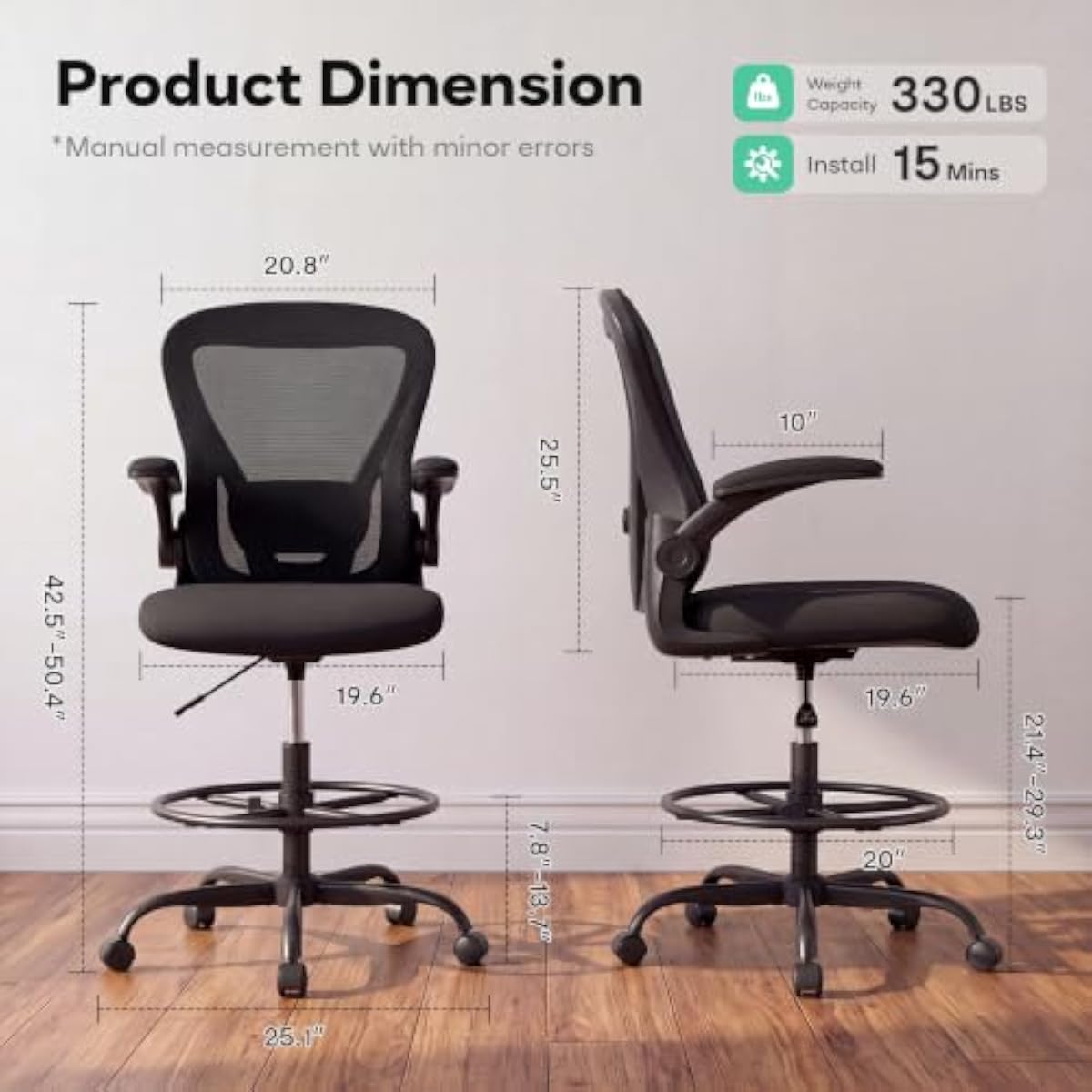 Ergonomic Tall Drafting Seat w - Rings review and price
