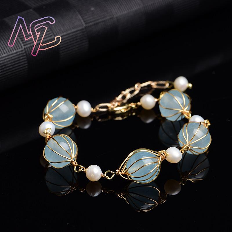 Blue Natural Jade Bead Earring - Earrings review and price