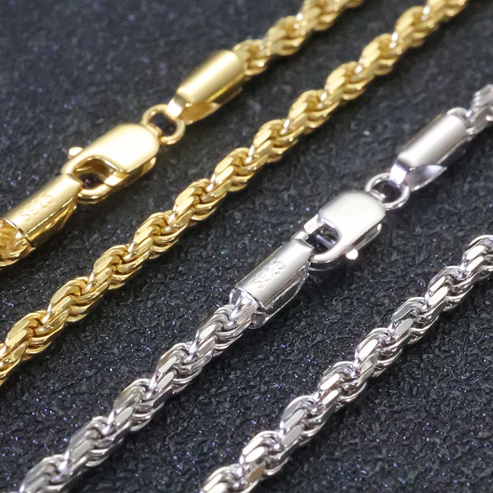 ESKEEM 3MM/5mm Men Women PVD 1 - 925 Sterling Silver Chain Necklace Men review and price