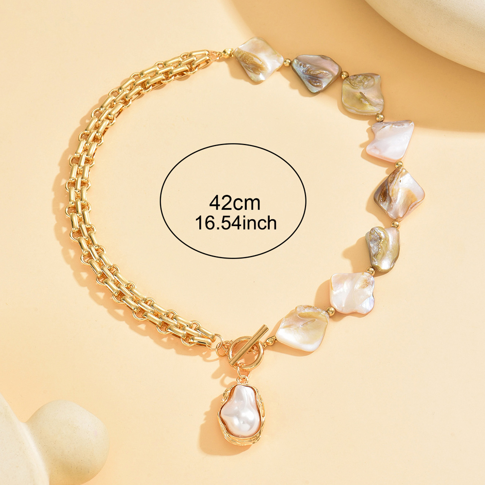 Vintage Boho Irregular Shell B - Pearl Choker Necklace Vintage review and price