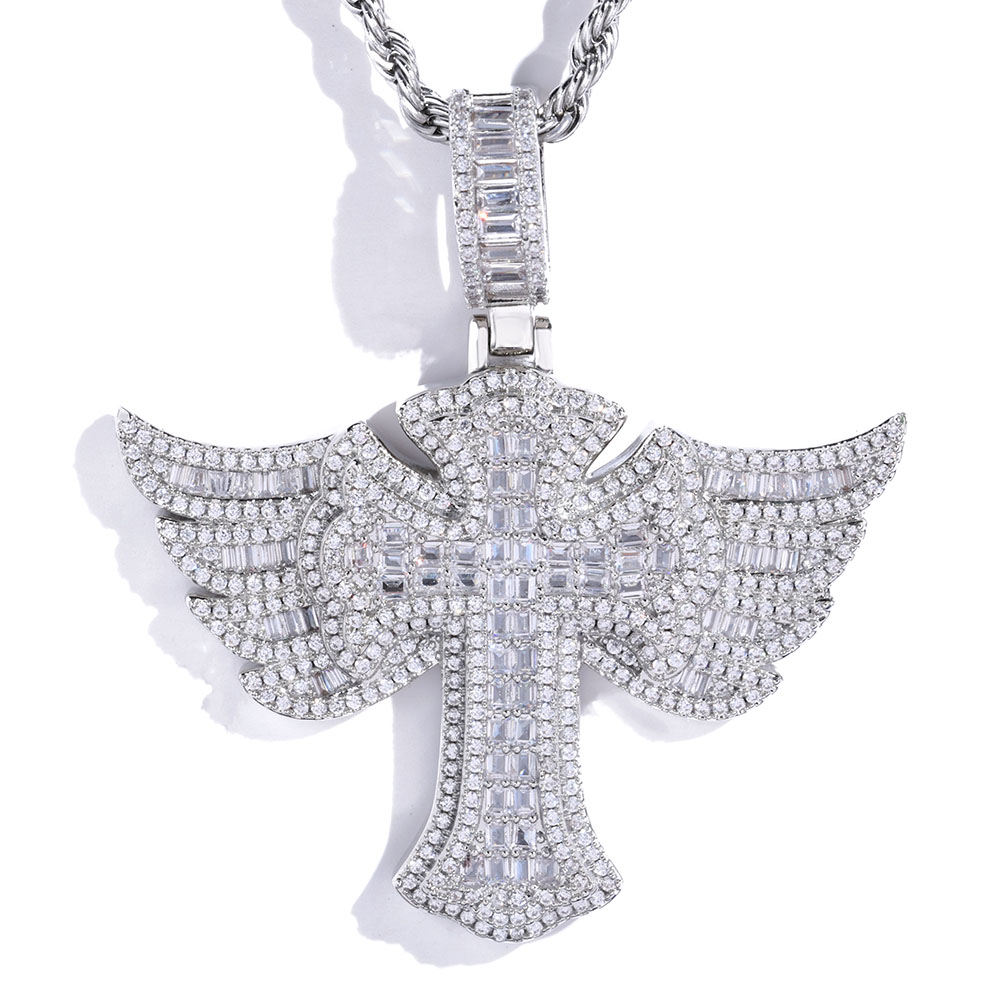 Hip Hop Full Diamond 18k gold  - Cross Pendant Necklace Gold review and price