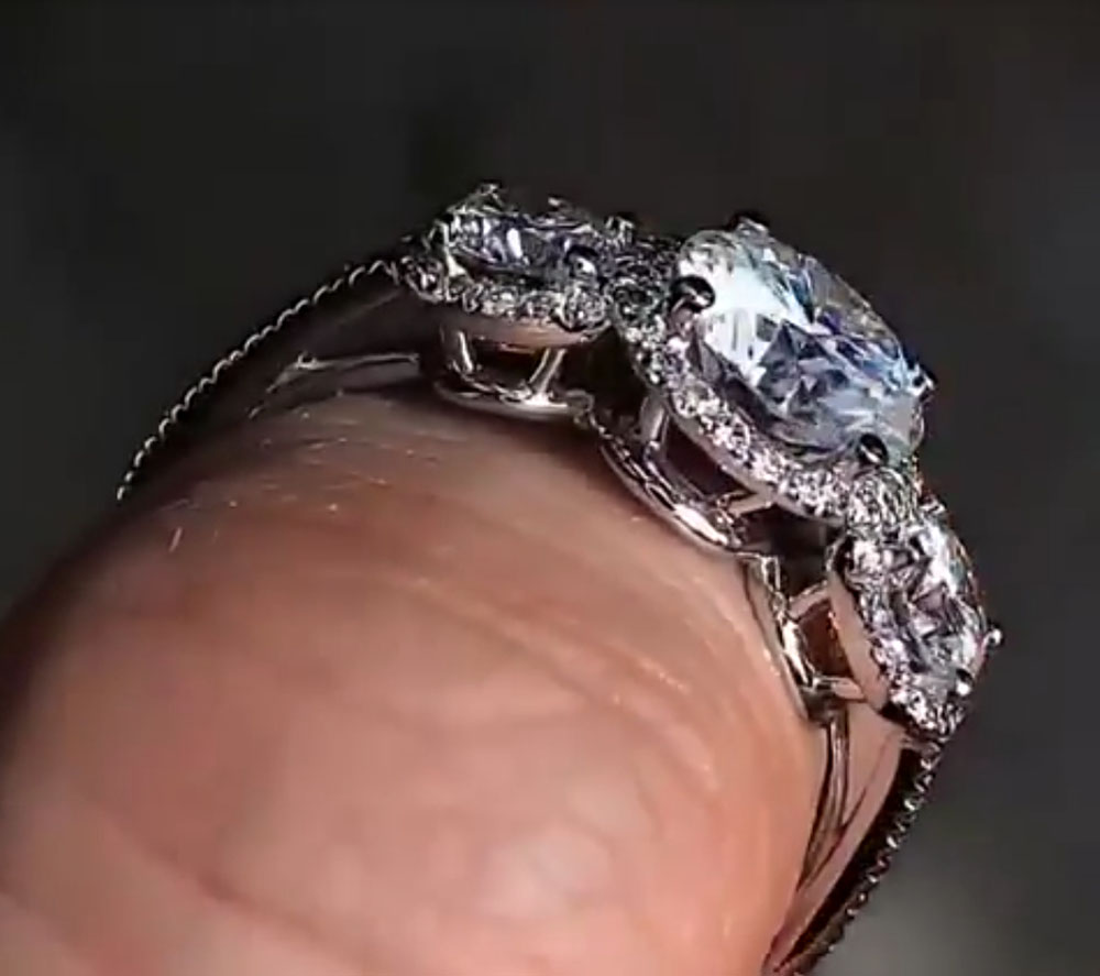 Custom Real Platinum PT950 Wom - Moissanite Engagement Ring 1 Carat review and price