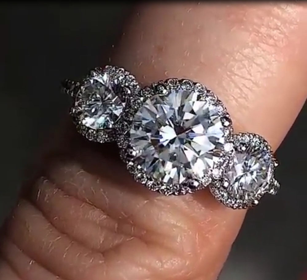 Custom Real Platinum PT950 Wom - Moissanite Engagement Ring 1 Carat review and price